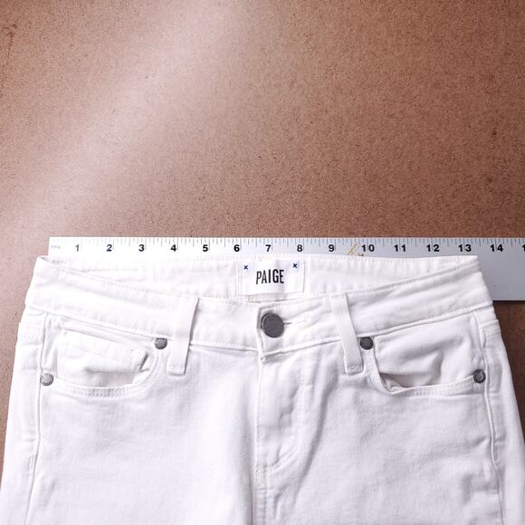 Paige Verdugo Ankle Jeans Women’s 26 White Wash Skinny Stretch Embroidered Denim - Picture 4 of 12